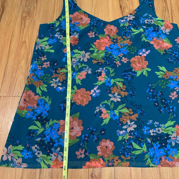 CAbi Teal Floral Print Still Life Cami Blouse - Picture 10 of 12